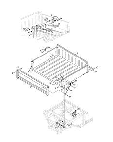 Cargo Bed Diagram and Parts List for 465 4X4-EFI-1H030Z-1G192Z-37BMD710 Cub Cadet Lawn Tractor Accessories